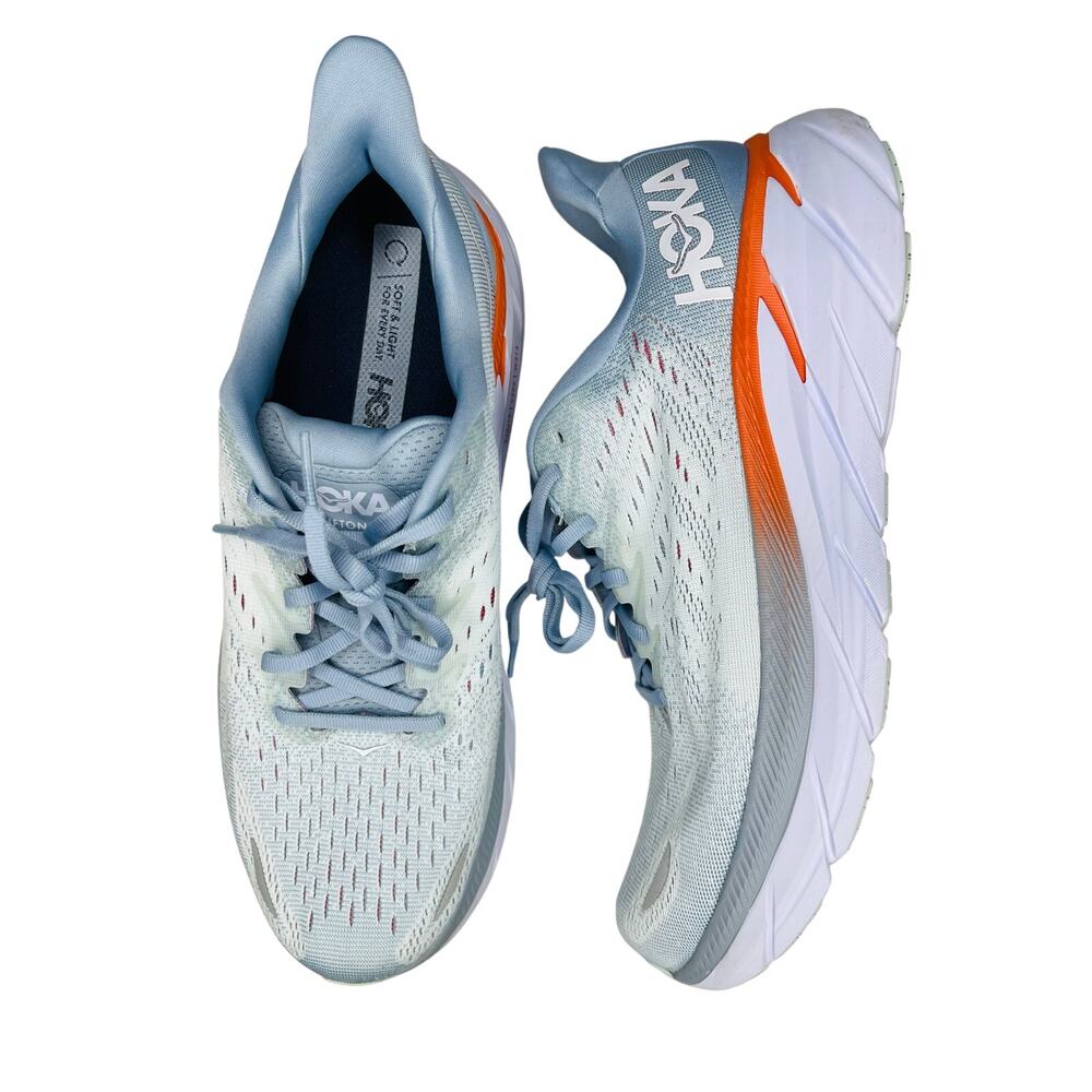 Hoka womens Clifton 8 size 11 D (wide) sneakers running shoes Blue Fog/Plein Air - Picture 7 of 12